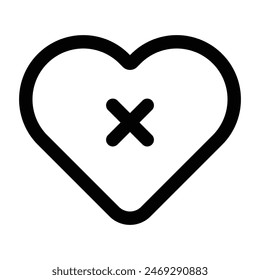 Icono de Corazón Roto. El ícono se puede usar para Sitios web, Plantillas impresas, Plantillas de presentación, ilustraciones, etc