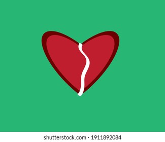simple broken heart icon design