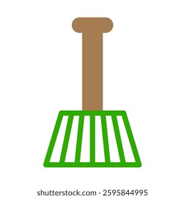 Simple Broom Icon Illustration on White Backdrop