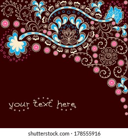 Simple brown background inspired by Indian mehndi designs (eps10); jpg version also available