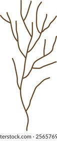 Simple Brown Bare Tree Branch Illustration