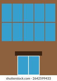 Simple Brown Building Vector Icon