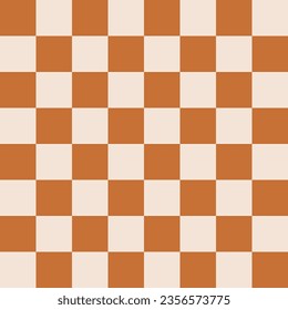 Simple Brown Chessboard Chess Game Pattern Texture Icon. Vector Image.