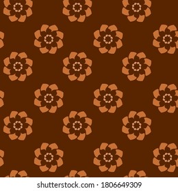 Simple brown circle floral seamless pattern beautiful vector illustration