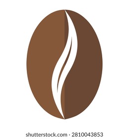 A simple brown coffee bean icon with a white line on a plain background, symbolizing coffee culture