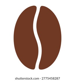 A simple brown coffee bean on white background, symbolizing morning routine and caffeine