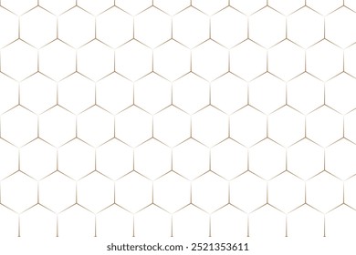 simple brown color thin ti thick polygon pattern a white background with a gold pattern of the hexagons