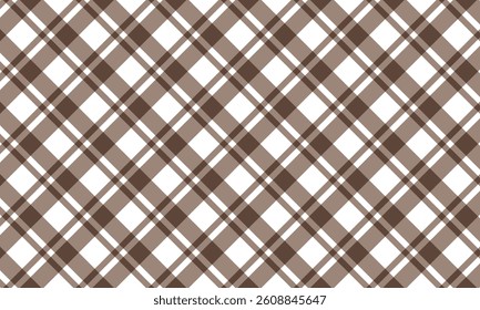 simple brown colour diagonal chaqqe plade semless pattern on background