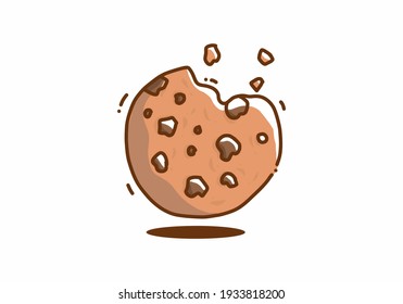 Simple brown cookies of illustration design