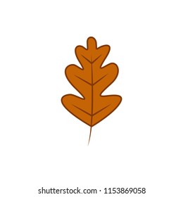 Simple Brown Dry Leaf Autumn Theme Cartoon Illustration Design