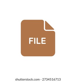 A simple brown file icon with a folded corner and white text