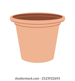 Simple brown flower pots vector, plant pots vector hand drawn vector illustration in lineal color style isolated on a white background