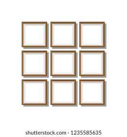 simple brown frames for pictures or photos. flat cartoon illustration easy to edit and customize. eps 10