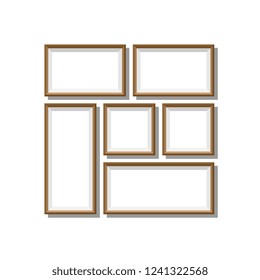simple brown frames for pictures or photos. flat cartoon illustration easy to edit and customize. eps 10
