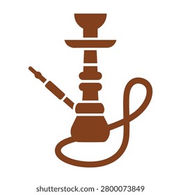 Simple brown hookah waterpipe icon for design projects and creative uses