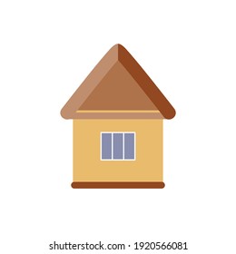 a simple brown house on white background, house vector, house vector art with brown vector and chimney vector, hand drawn home, clip art, beige house, real estate icon, clip art