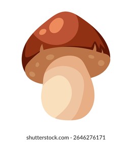 Simple Brown Mushroom Illustration. Autumn season