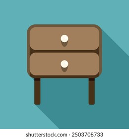 Mesita de noche marrón simple con dos cajones, perfecta para diseños de dormitorio minimalistas o contemporáneos