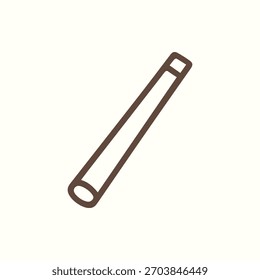 Icono de contorno marrón simple de un bolígrafo o marcador. Perfecto para interfaces de App de Elementos de Sitio web o medios de impresión que necesitan un gráfico de herramienta de escritura limpio.