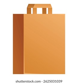 Simple brown paper bag standing up with handles, ready for shopping and commerce