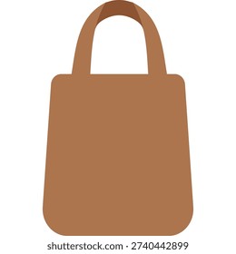 Simple brown paper or fabric bag icon for eco-friendly packaging and sustainable zero waste shopping