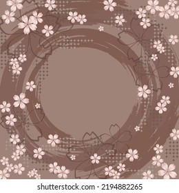 Simple Brown Pattern HijabScarf Design with Flower Ornament