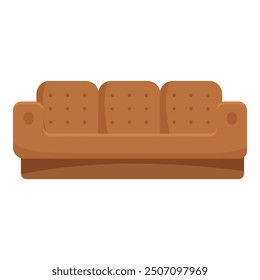 Simple brown sofa with pillows standing on the floor
