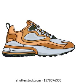 simple brown sports shoes, vector EPS 10