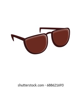 Simple Brown Sunglasses Cartoon Vector Illustration Stock Vector ...