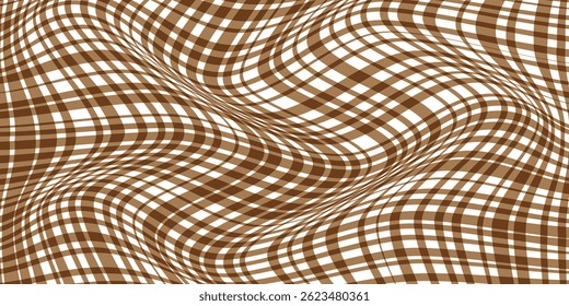 simple brown tweak plaid wave line pattern.