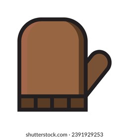 simple imagen vectorial de guantes de invierno marrón, aislados en fondo blanco