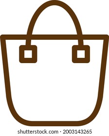 Sencilla bolsa de mujeres marrones, ilustración, vector sobre un fondo blanco.