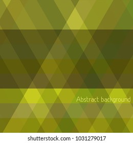 Simple brown, yellow and green striped geometric background with diagonal and horizontal stripes. Vector graphic pattern