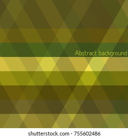Simple brown, yellow and green striped geometric pattern with diagonal and horizontal stripes. Military vector graphic background