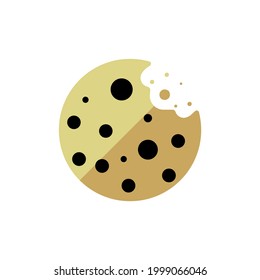Simple browser cookie thin line icon in color. Symbol of round chocolate cookie. Isolated on white. Trendy flat illustration for: logo, app, graphic, design, web, ui, ux, logotype. Vector EPS 10