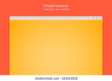 Simple Browser Window Create Website On Red Background.