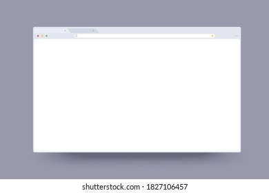 Simple browser window flat design on grey background