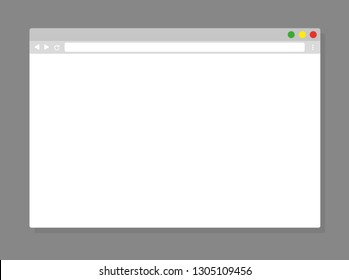 Simple browser window, flat vector