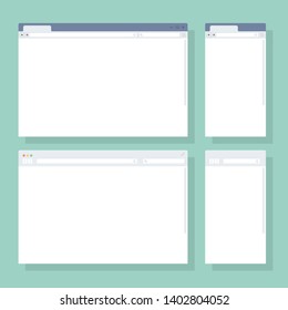 Simple Browser Window. Generic Blank Web Browser Window