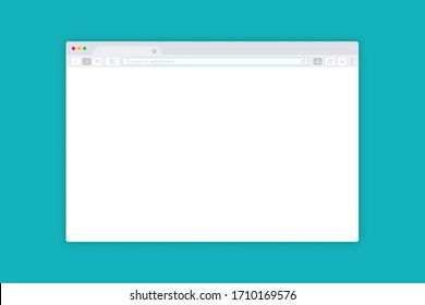 Simple Browser Window. Interface Web Browser. Web Template Window Screen Mockup. Internet Empty Page For Web. Flat Design Internet Browser Template