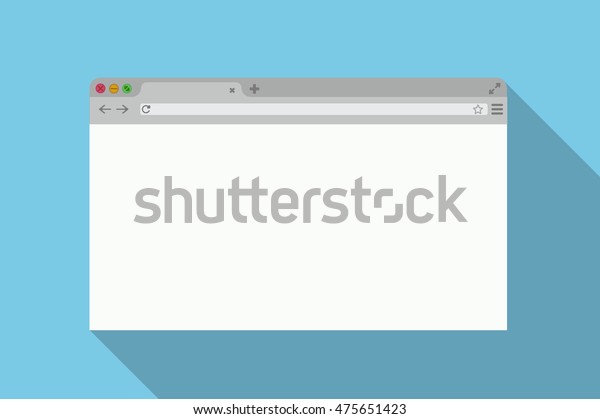 蓝色背景上的简单浏览器窗口 Chrome 浏览器 平面矢量库存插图 库存矢量图 免版税