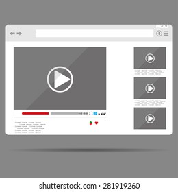Simple browser window on a gray background vector