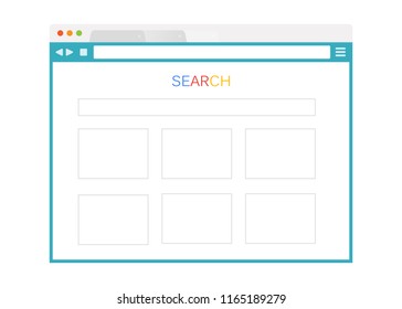 Simple browser window on white background vector. Browser mockup