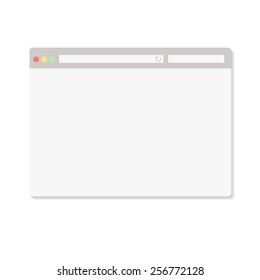 Simple browser window on white background vector