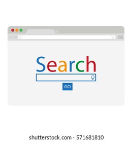 Simple browser window on white background flat vector EPS10