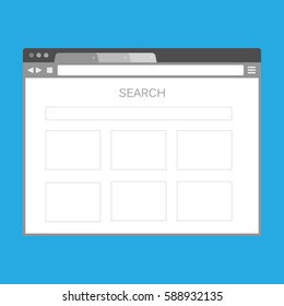 Simple browser window on white background 