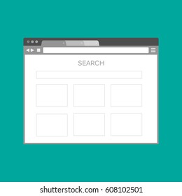 Simple browser window on white background vector