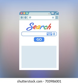 Simple browser window. Browser search mobile. Flat vector stock illustration.