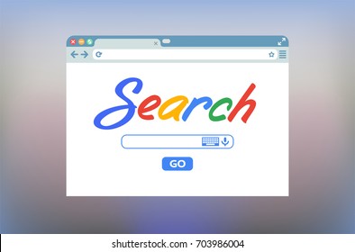 Simple browser window. Browser search touch. Flat vector stock illustration.