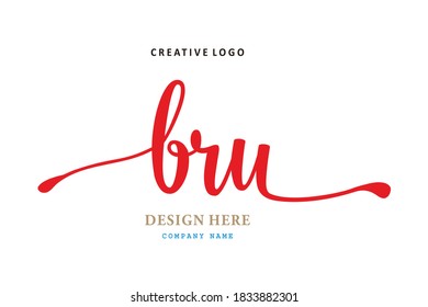 el logotipo de la inscripción BRU simple es fácil de entender, sencillo y autoritario